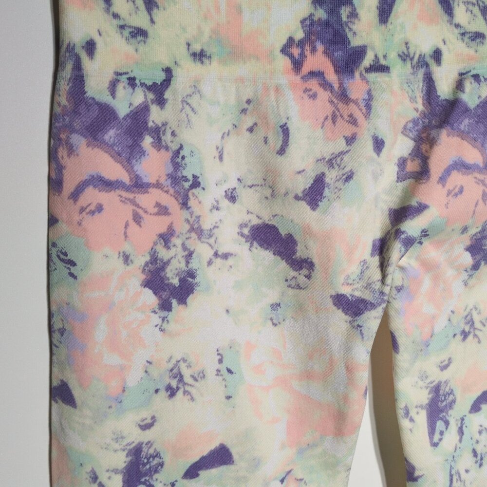 Breezies Leggings Womens Medium Cropped Tie Dye Pastel Mid Rise - Picture 5 of 5